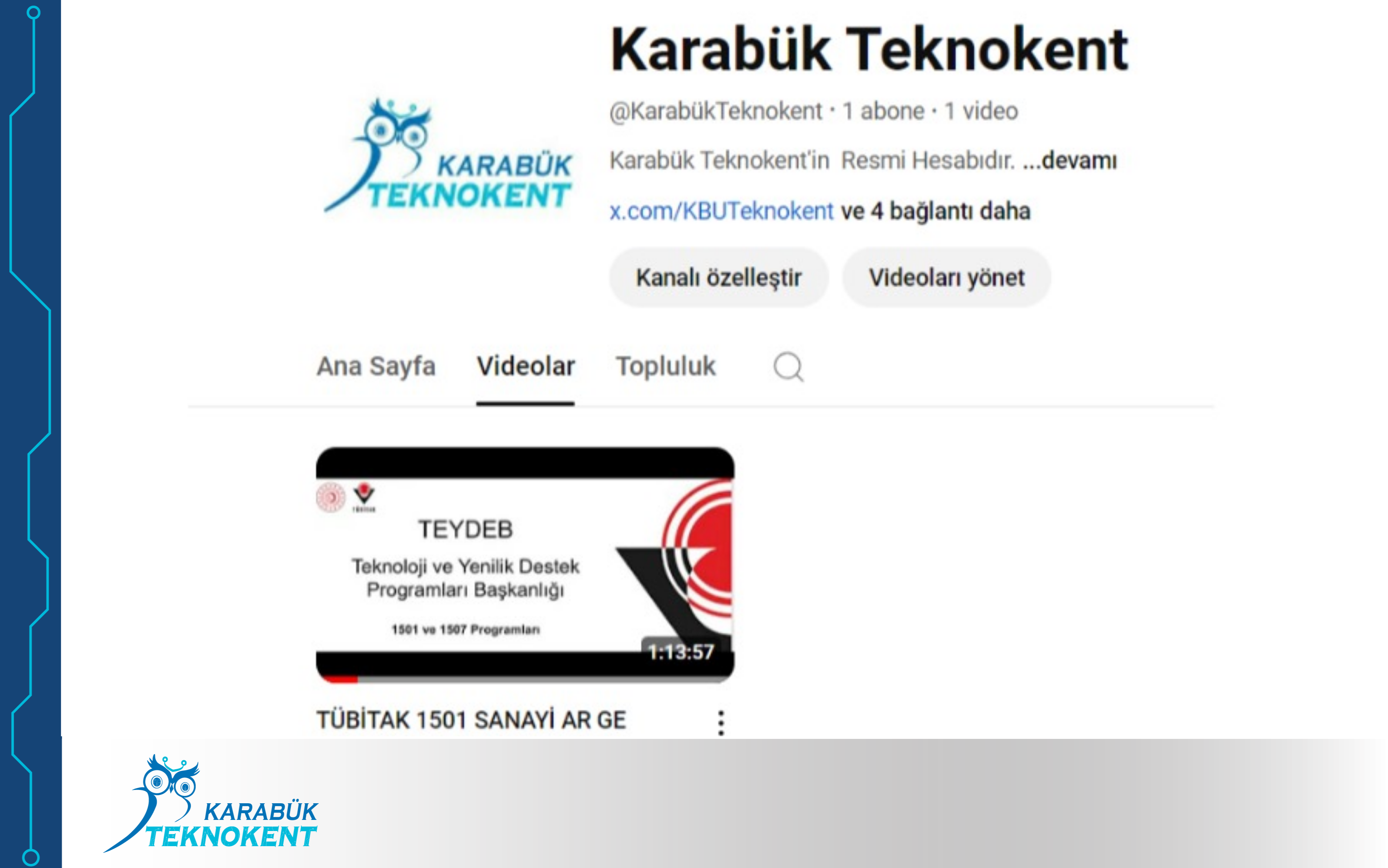 Karabük Teknoknet YouTube Kanalımız Aktif!